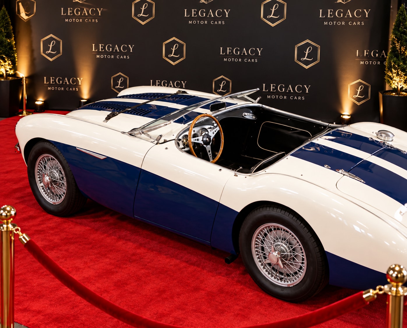 Vintage luxury car at a corporate brand event